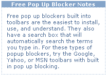 Free Pop-Up Blocker Notes